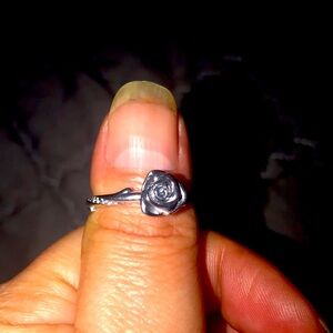 925 sterling silver rose bud ring